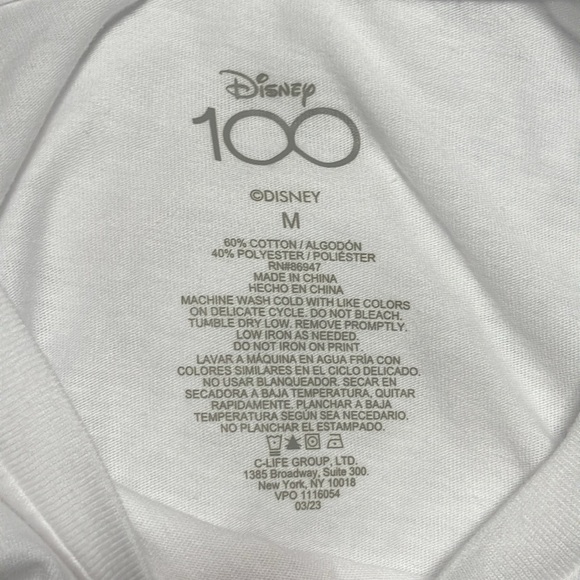 Disney 100 Mickey Mouse Short Sleeve White T-Shirt Size M - Picture 6 of 7